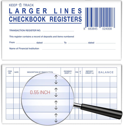 Larger Lines Checkbook Register