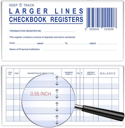 Larger Lines Checkbook Register